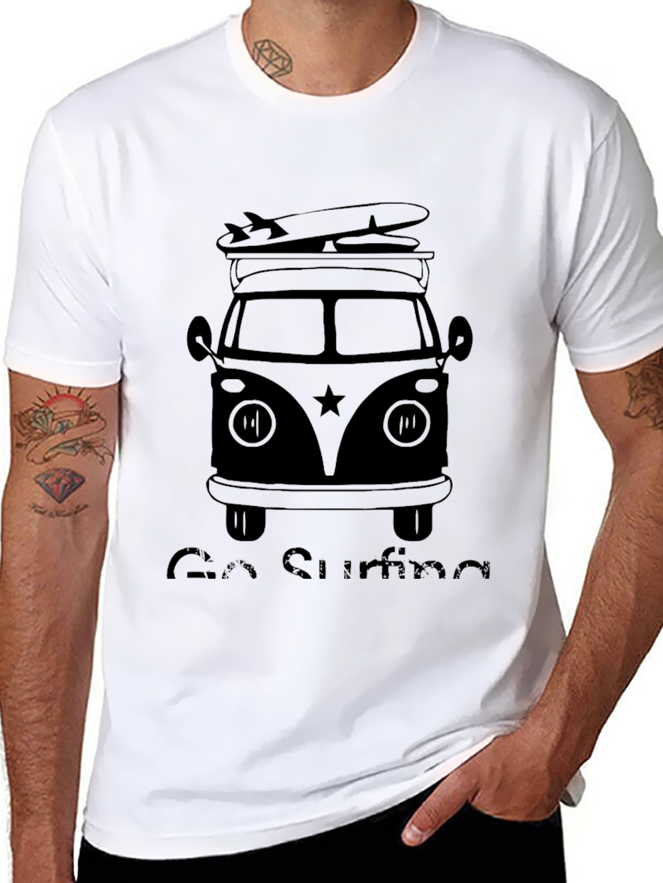 Go Surfing T-Shirt - Retro Surf Van Design