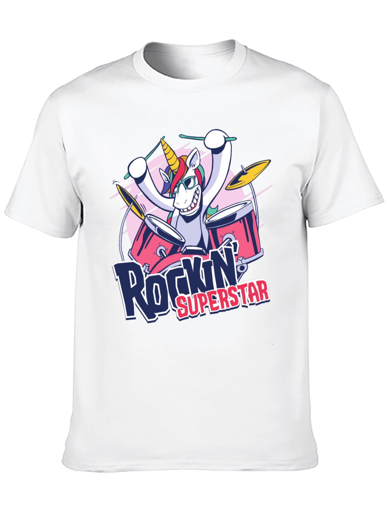 Rockin Superstar Unicorn Black T-Shirt