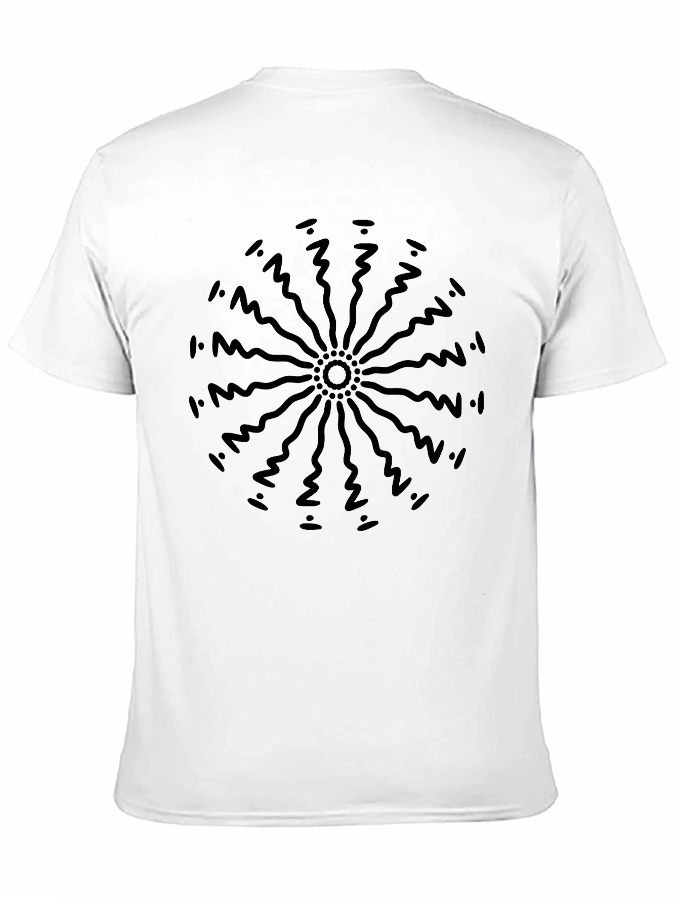 Abstract Sun Ray Graphic Tee - Black