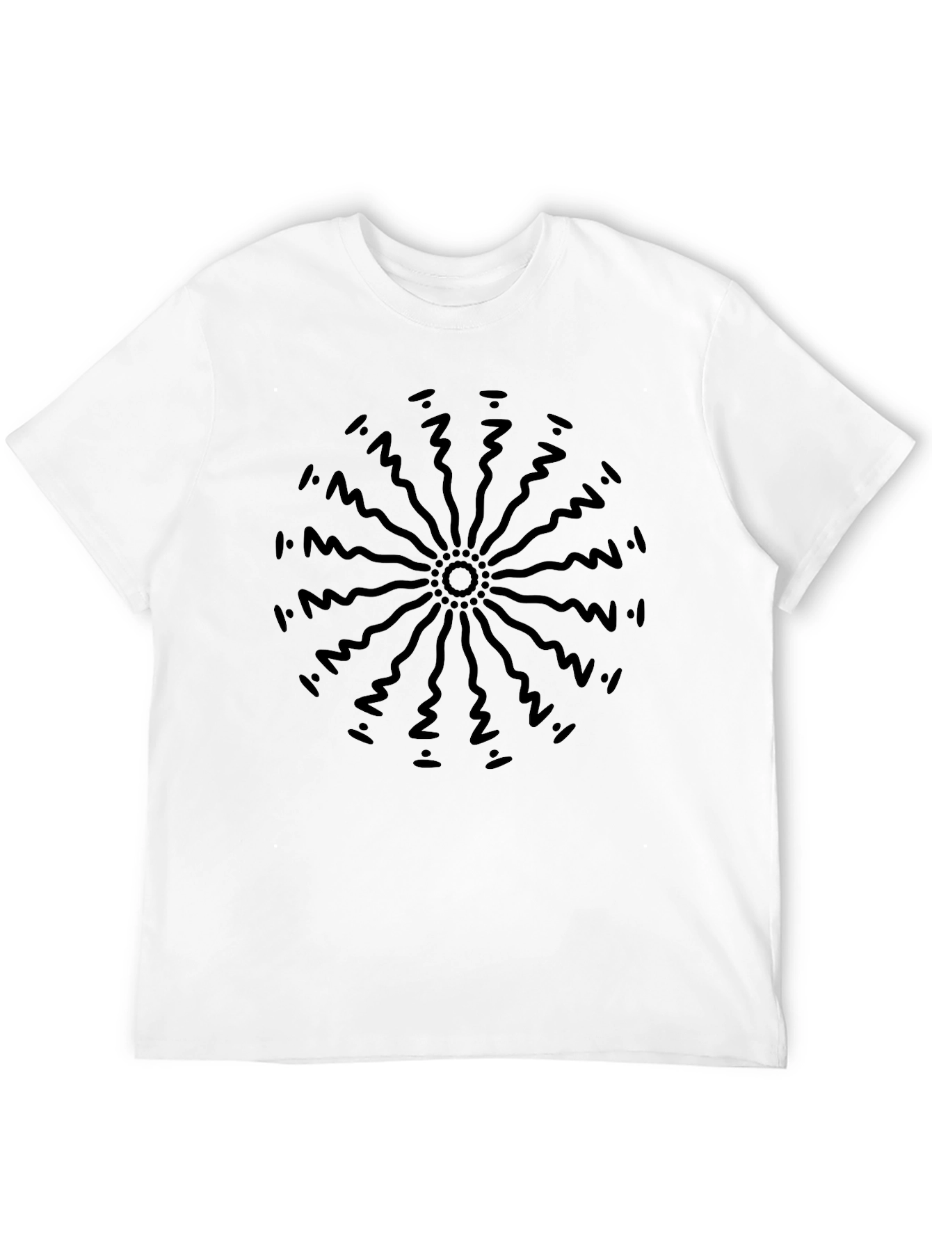 Abstract Sun Ray Graphic Tee - Black
