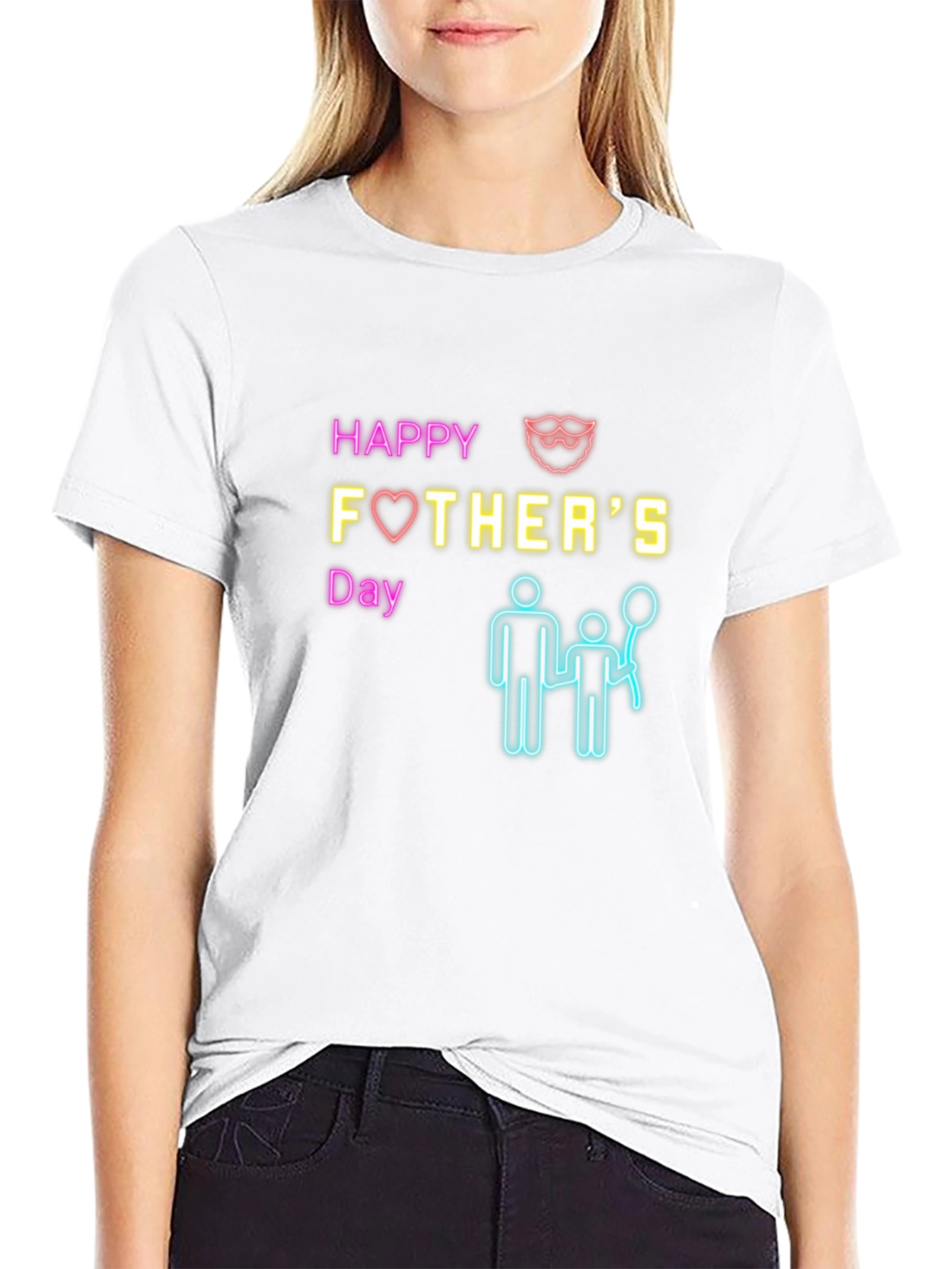 Happy Fathers Day Graphic Tee - Black