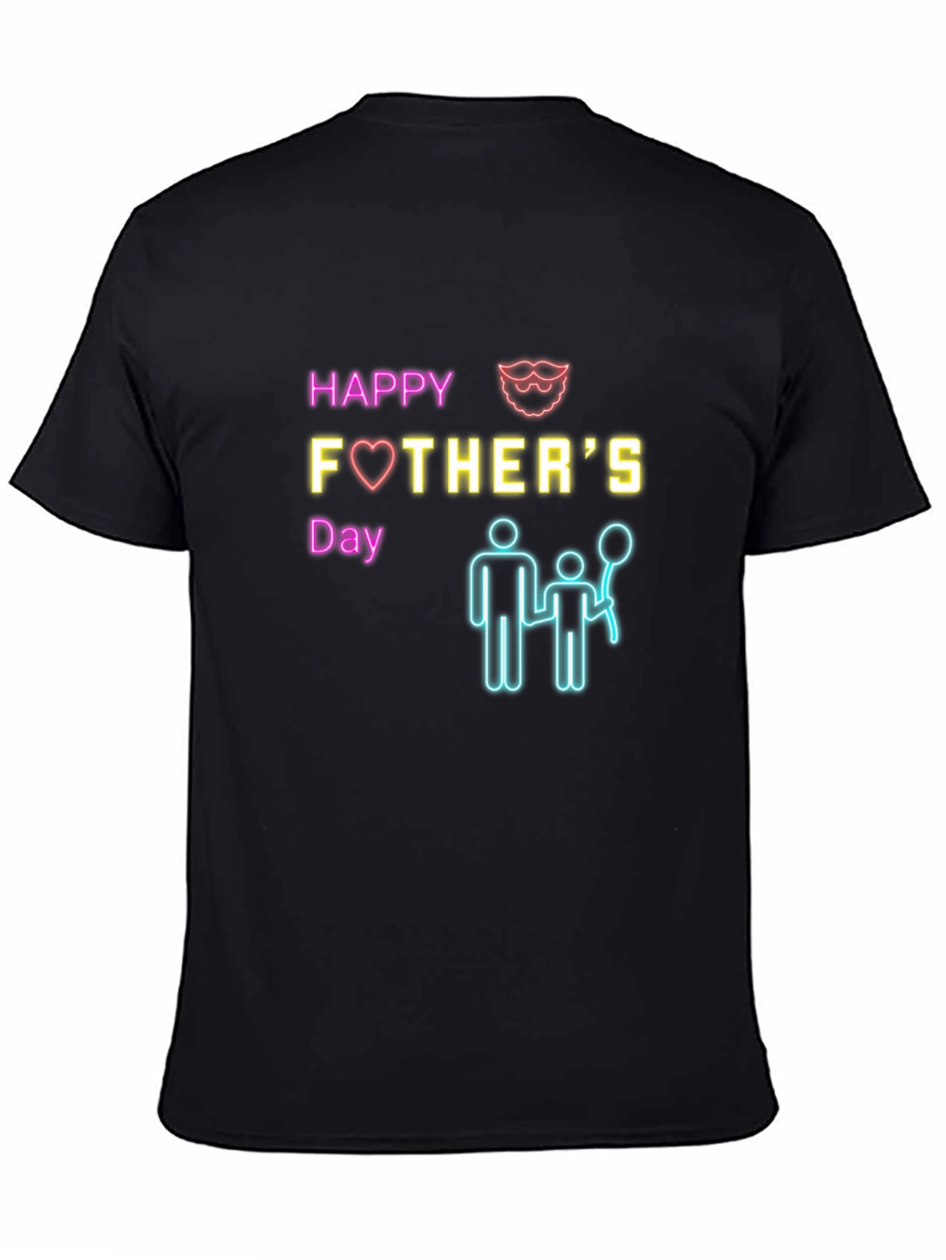 Happy Fathers Day Graphic Tee - Black