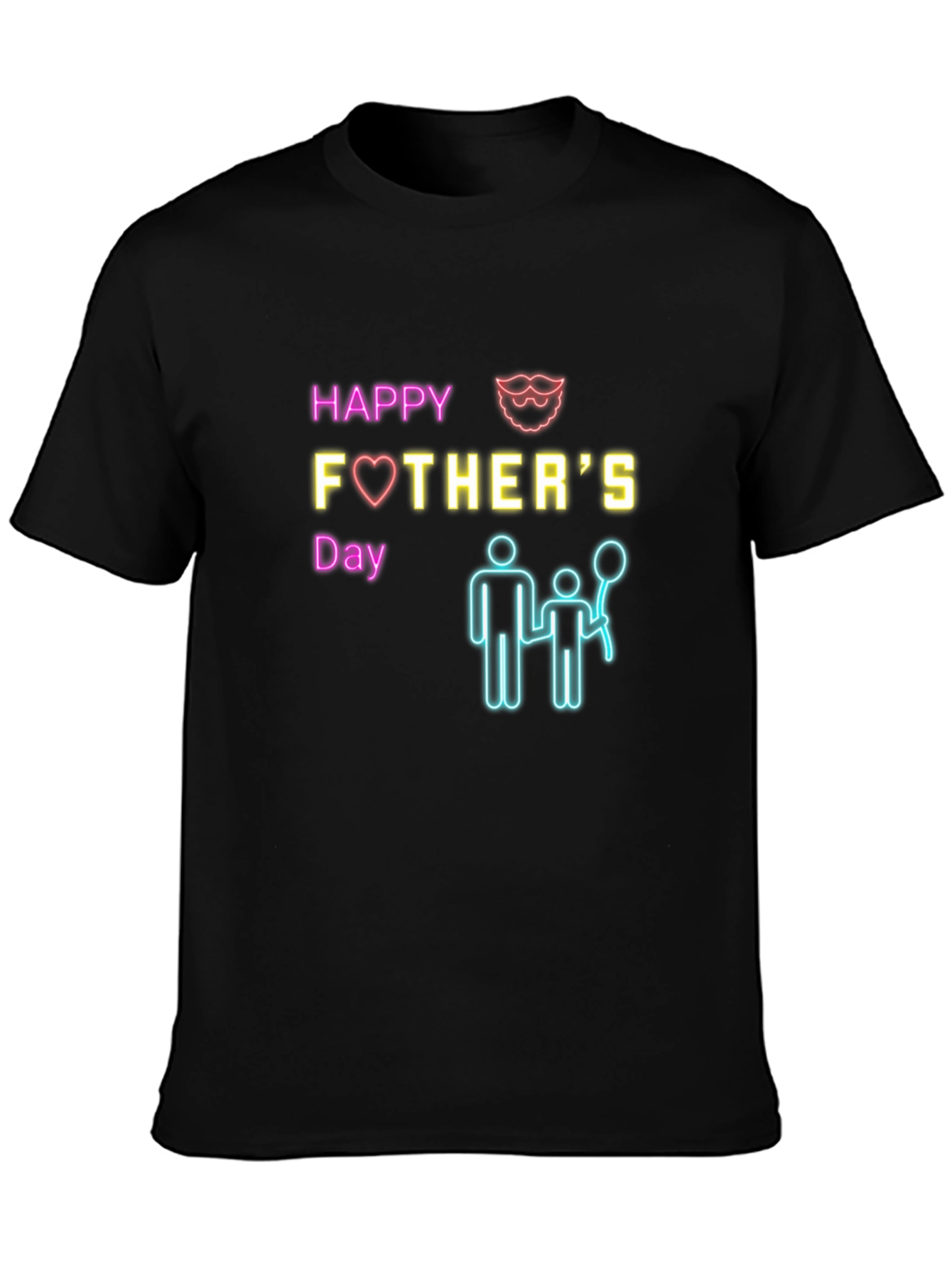 Happy Fathers Day Graphic Tee - Black
