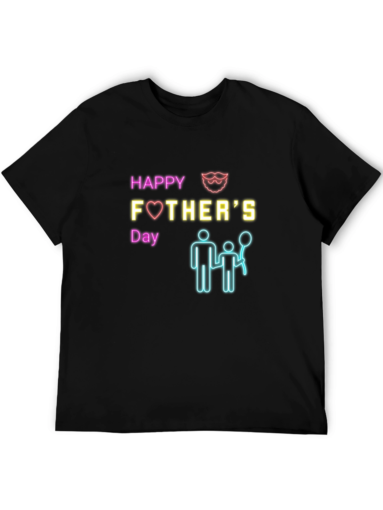 Happy Fathers Day Graphic Tee - Black
