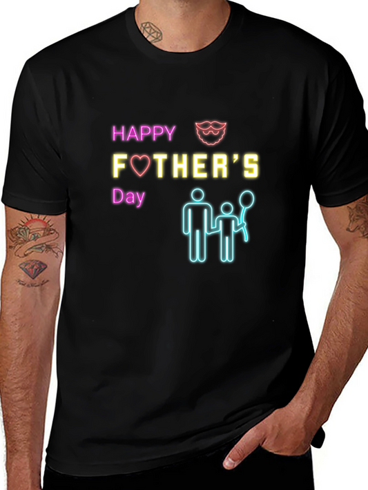 Happy Fathers Day Graphic Tee - Black