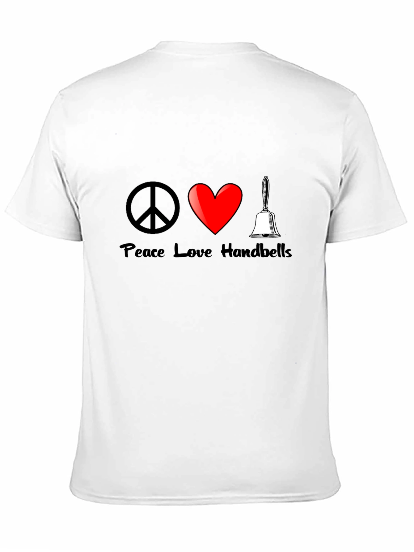 Peace Love Handbells T-Shirt Black Cotton