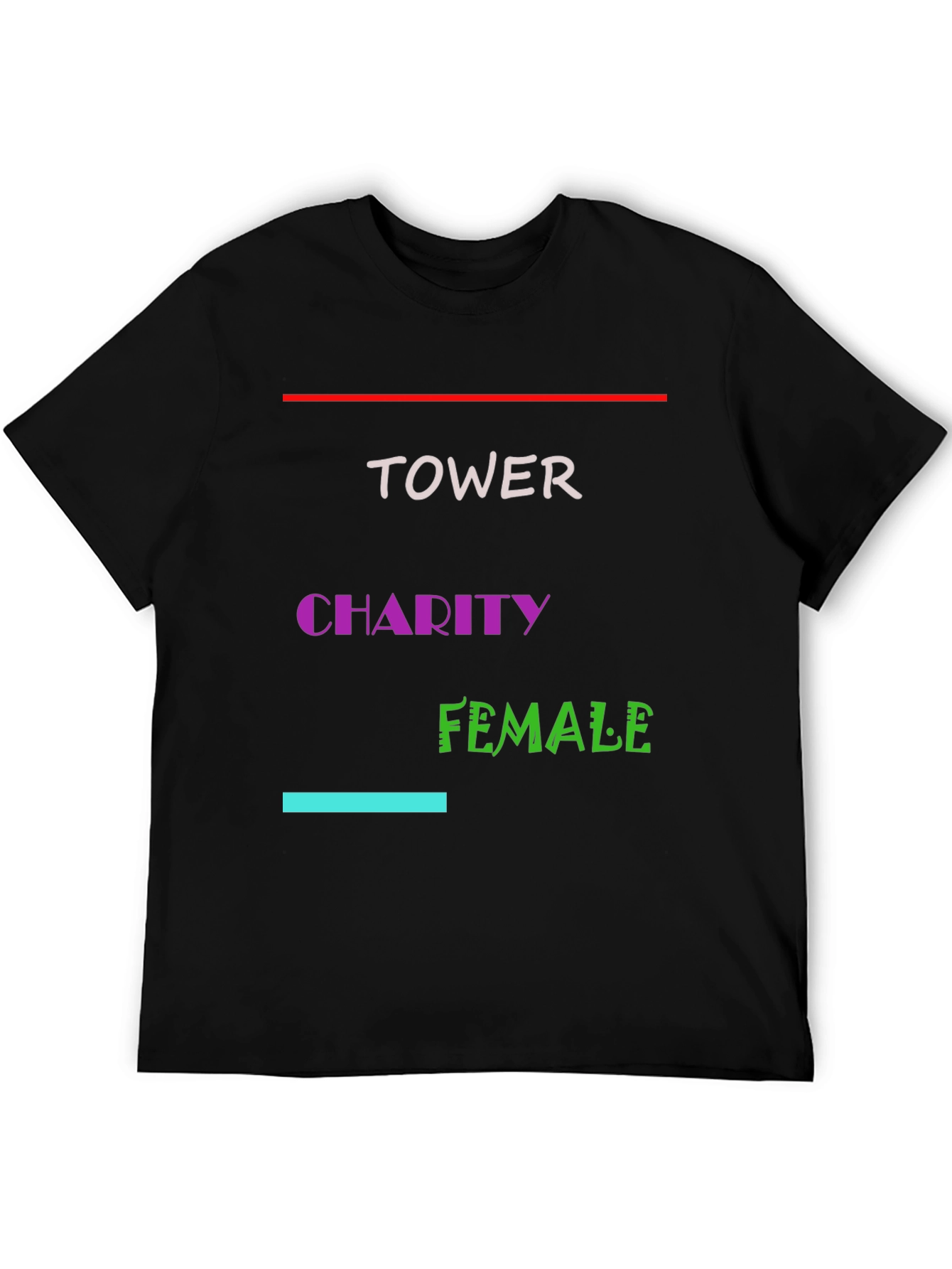 Tower Charity Female Black Graphic T-Shirt