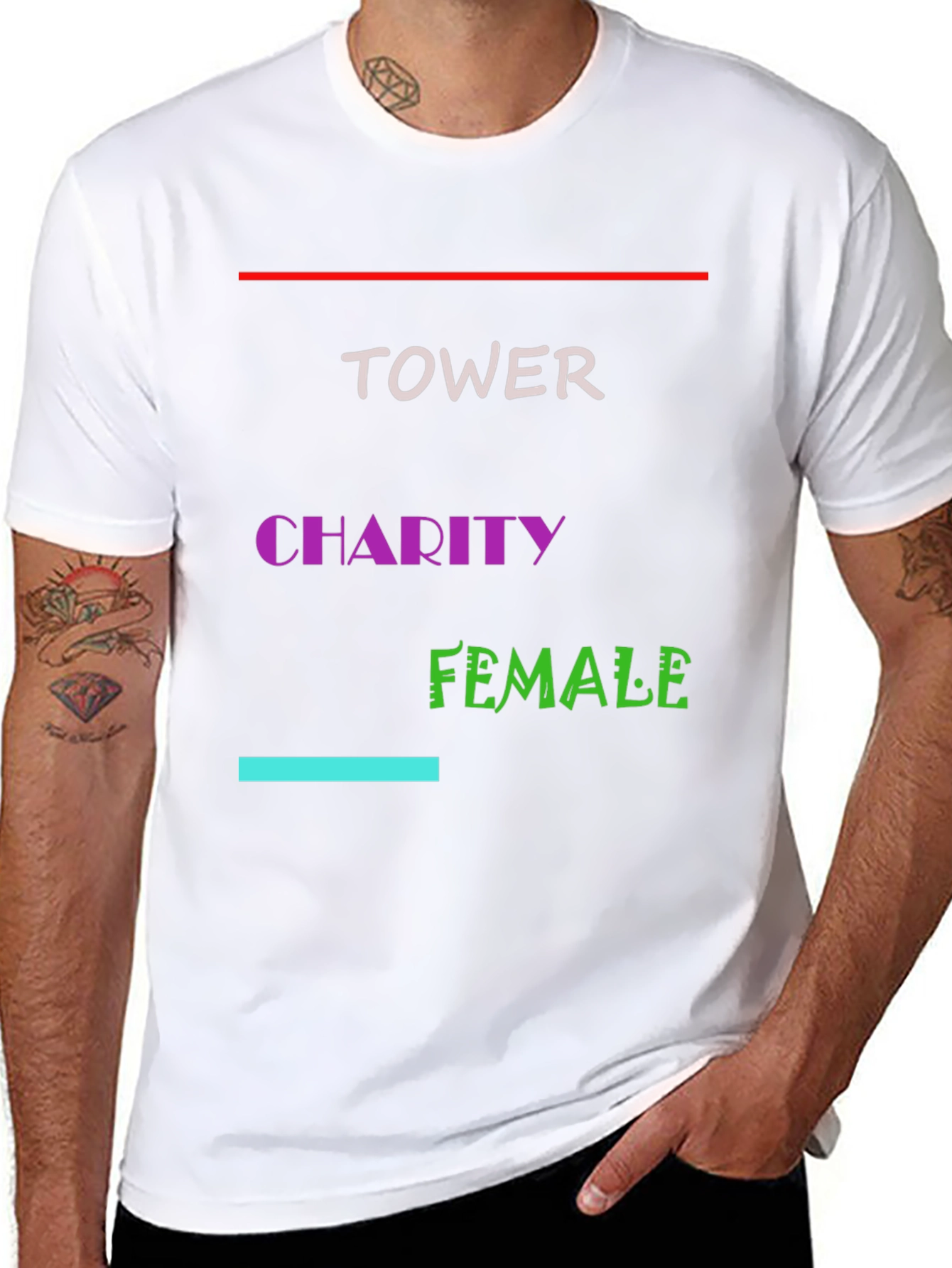 Tower Charity Female Black Graphic T-Shirt