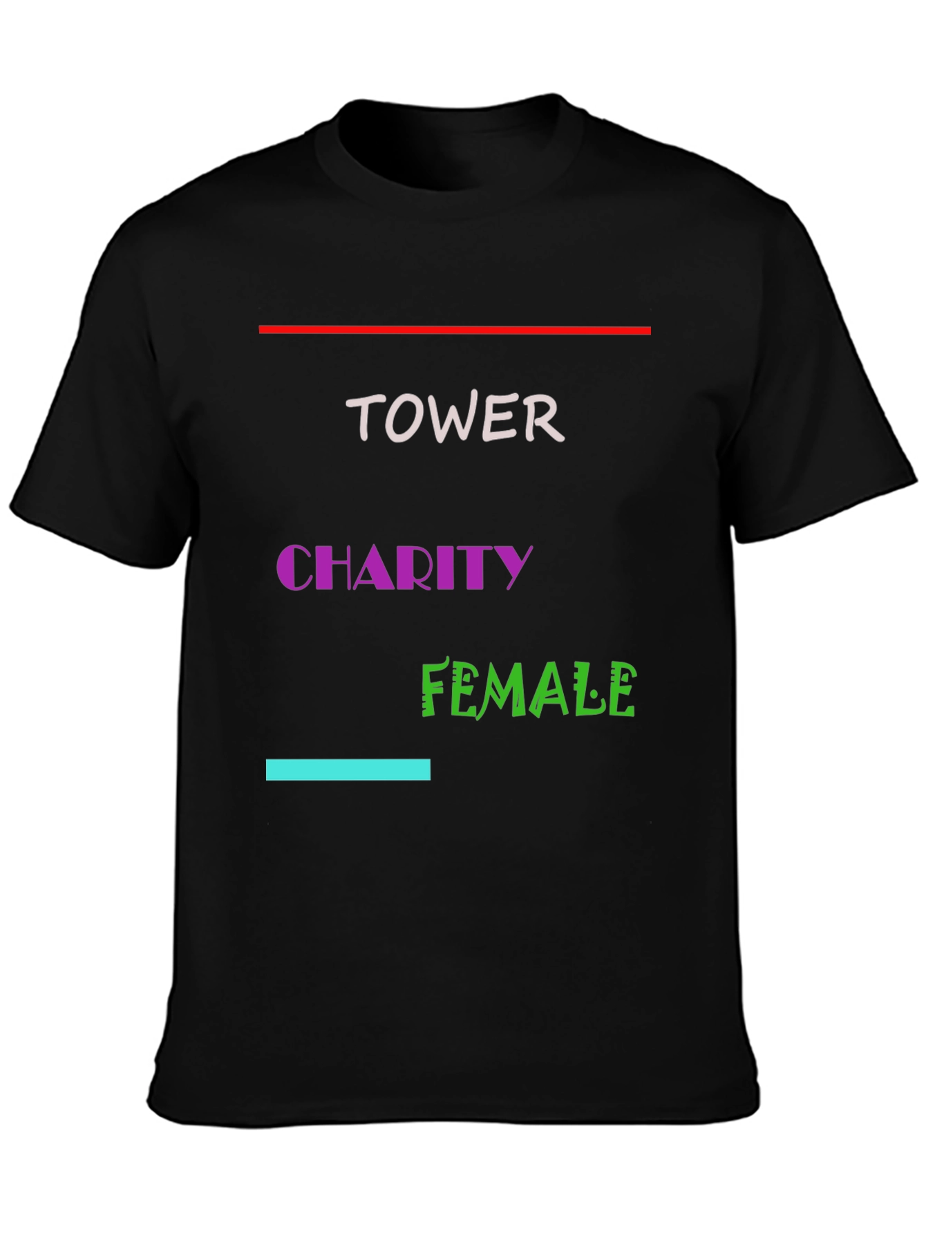 Tower Charity Female Black Graphic T-Shirt