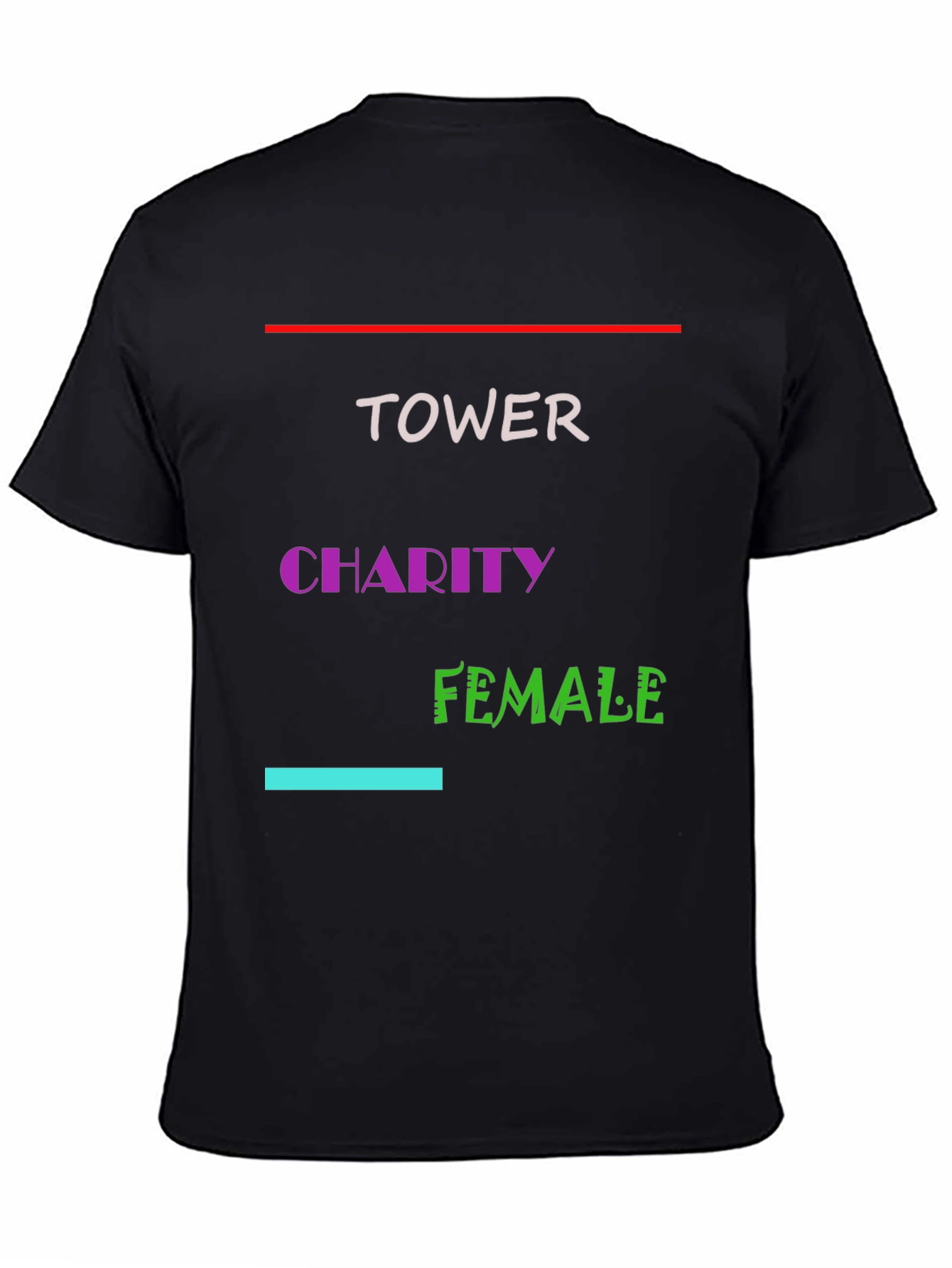 Tower Charity Female Black Graphic T-Shirt