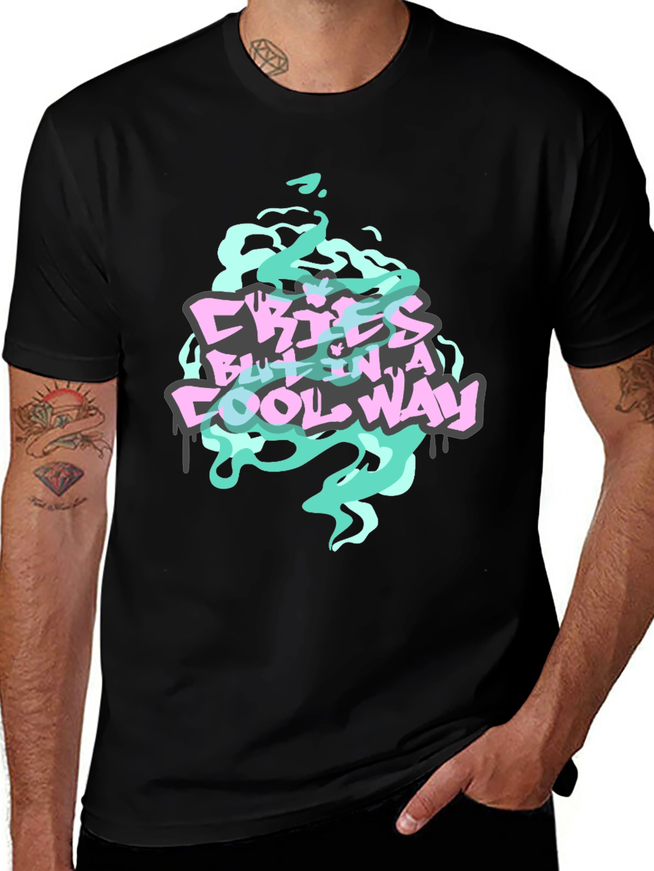 Cries But In A Cool Way Graphic Tee