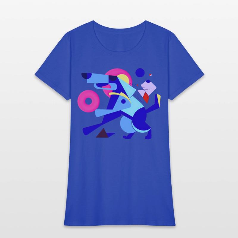 Geometric Sprint: Abstract Dog in Motion