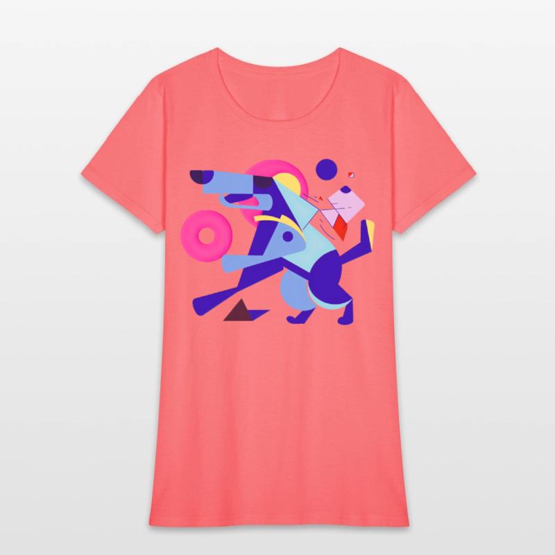 Geometric Sprint: Abstract Dog in Motion