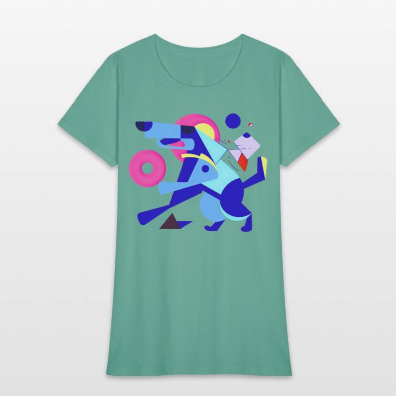 Geometric Sprint: Abstract Dog in Motion