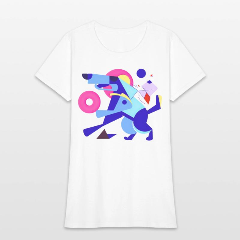 Geometric Sprint: Abstract Dog in Motion