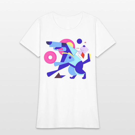 Geometric Sprint: Abstract Dog in Motion