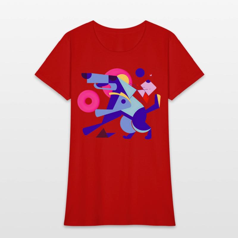 Geometric Sprint: Abstract Dog in Motion