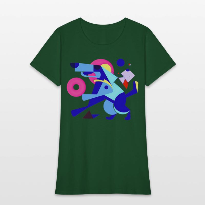 Geometric Sprint: Abstract Dog in Motion