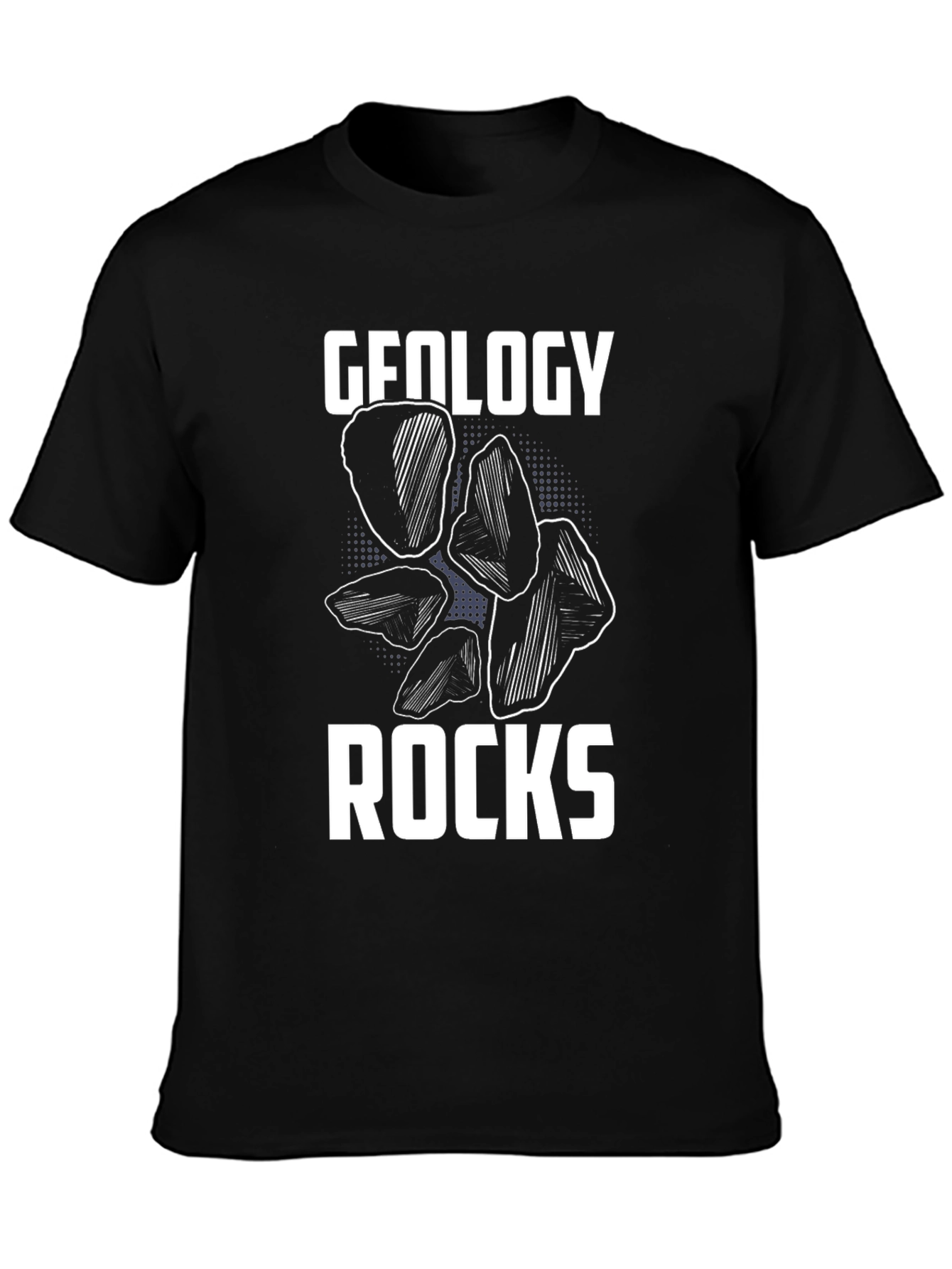 Geology Rocks Graphic Tee - Black Cotton T-Shirt