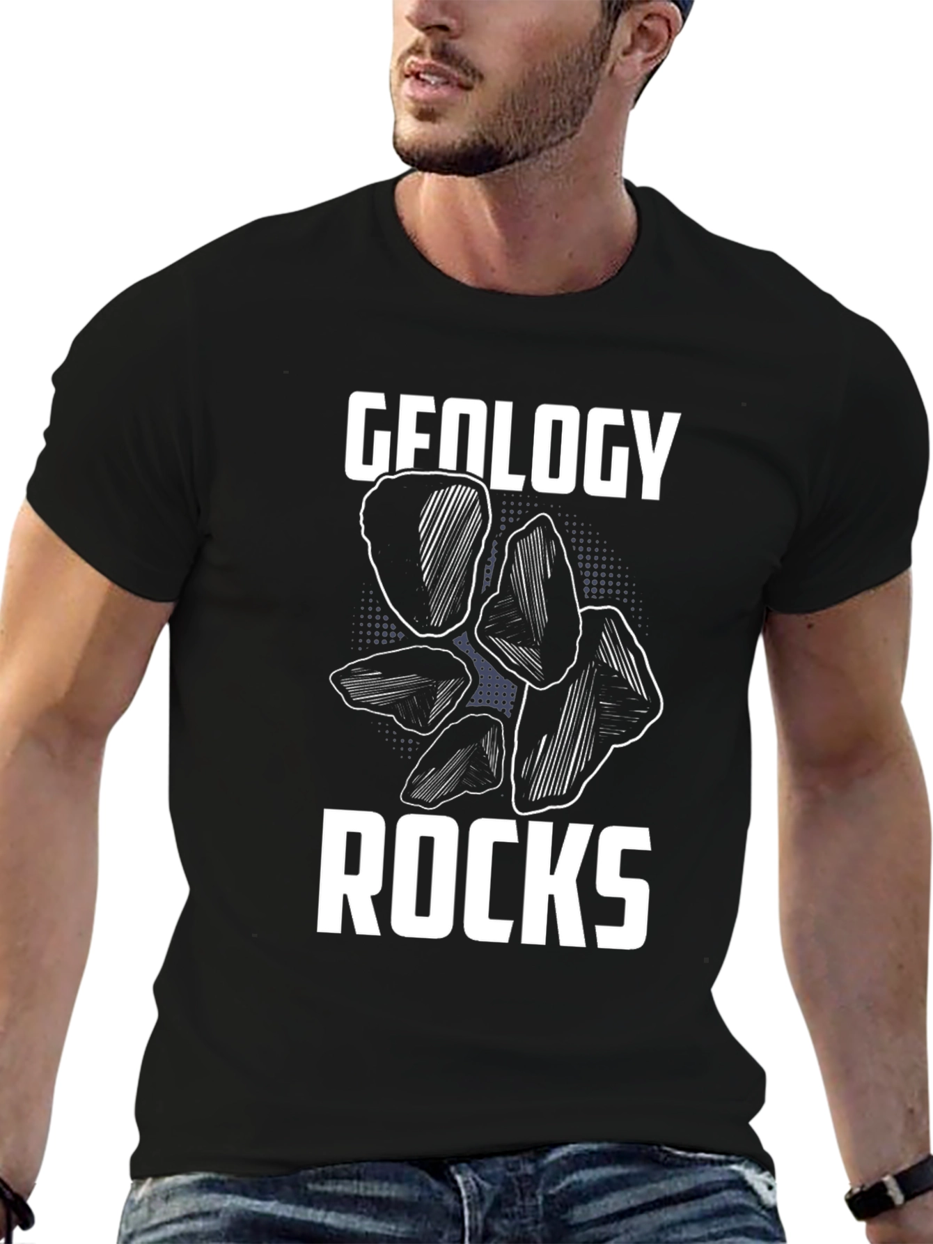 Geology Rocks Graphic Tee - Black Cotton T-Shirt