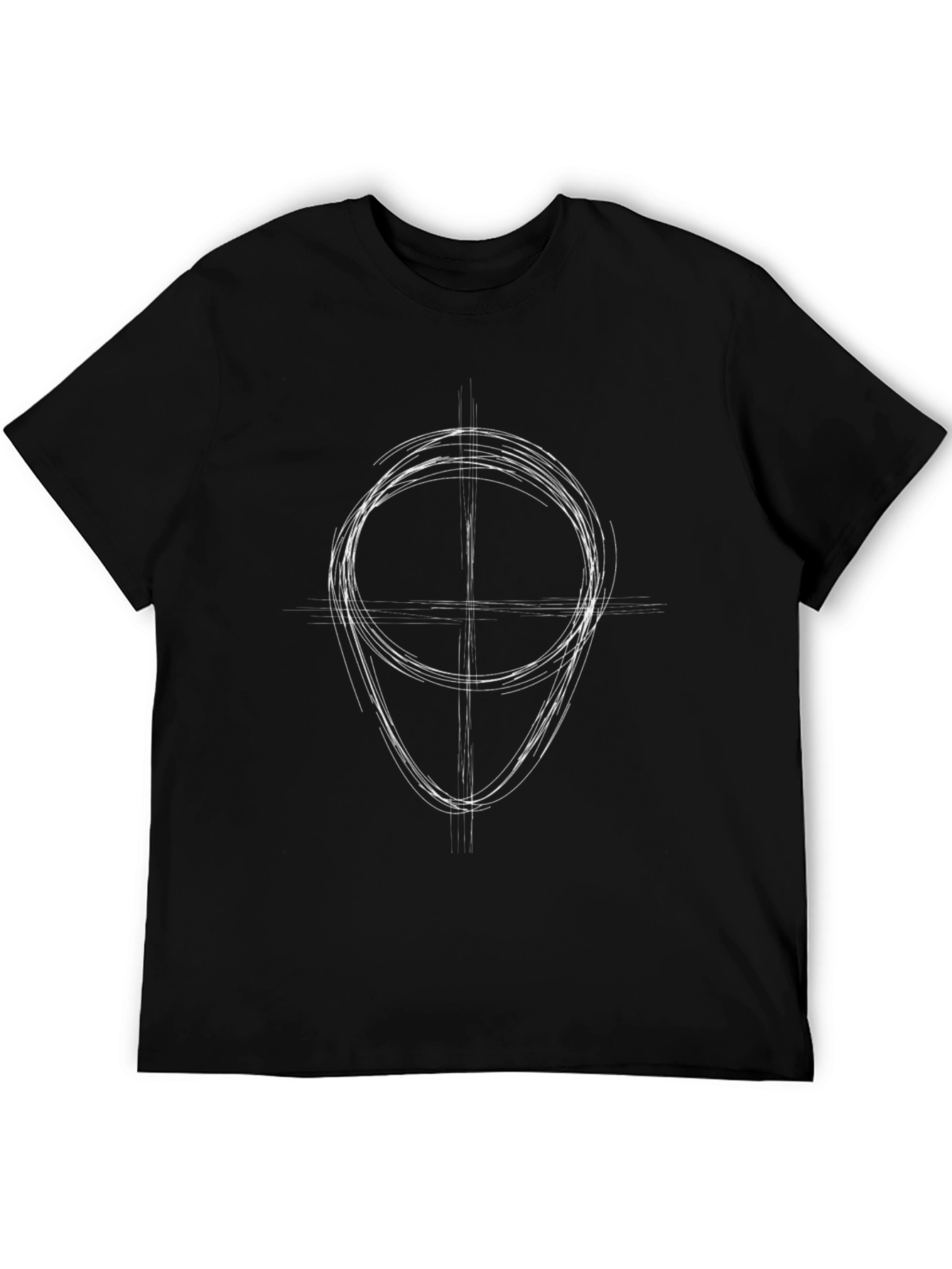Abstract Graphic Tee - Black Cotton T-Shirt
