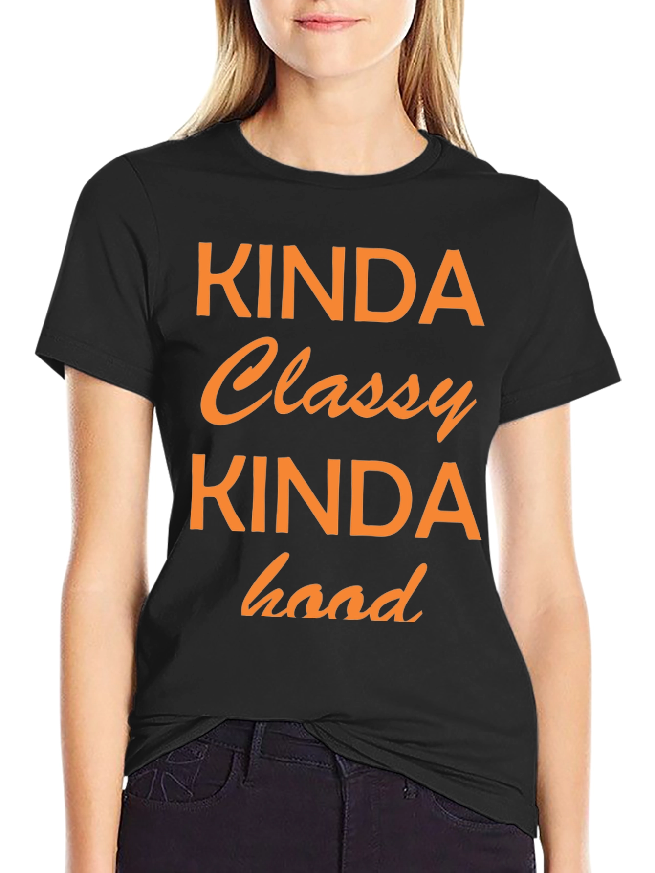 Kinda Classy Kinda Hood Graphic Tee - Black