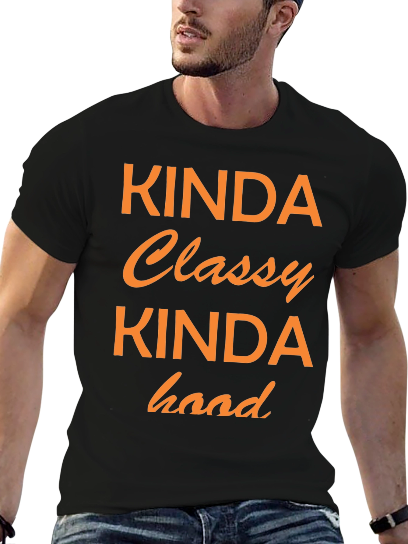 Kinda Classy Kinda Hood Graphic Tee - Black