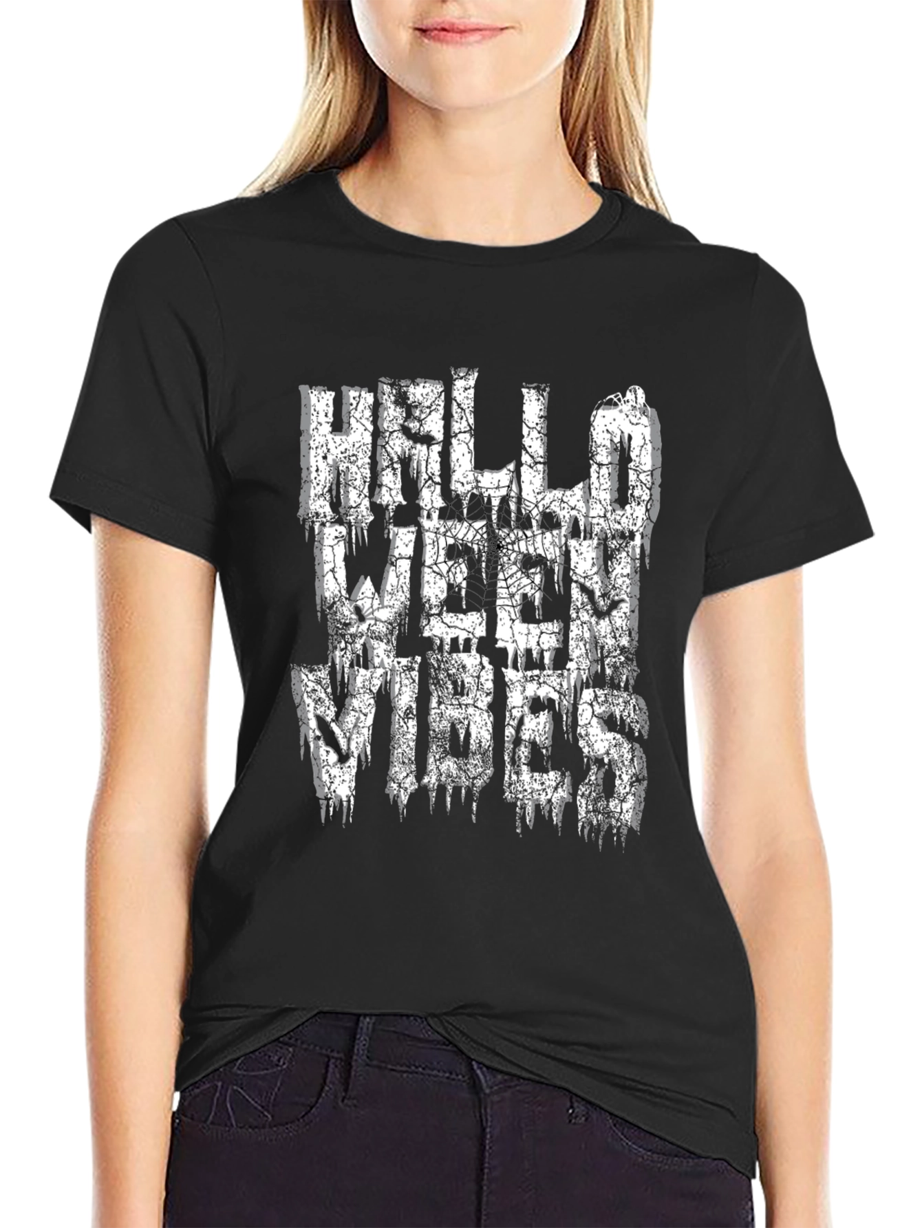 Halloween Vibes Graphic T-Shirt - Black