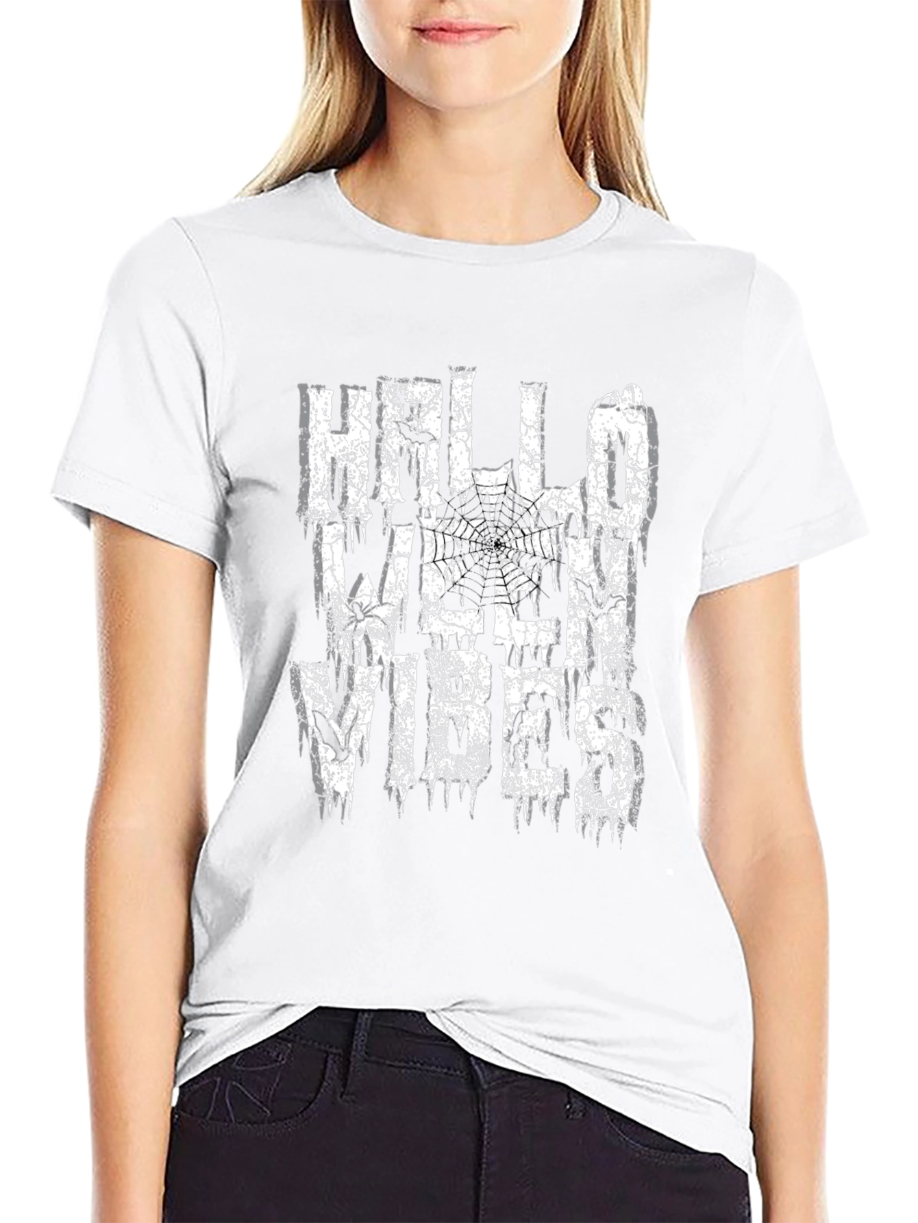 Halloween Vibes Graphic T-Shirt - Black