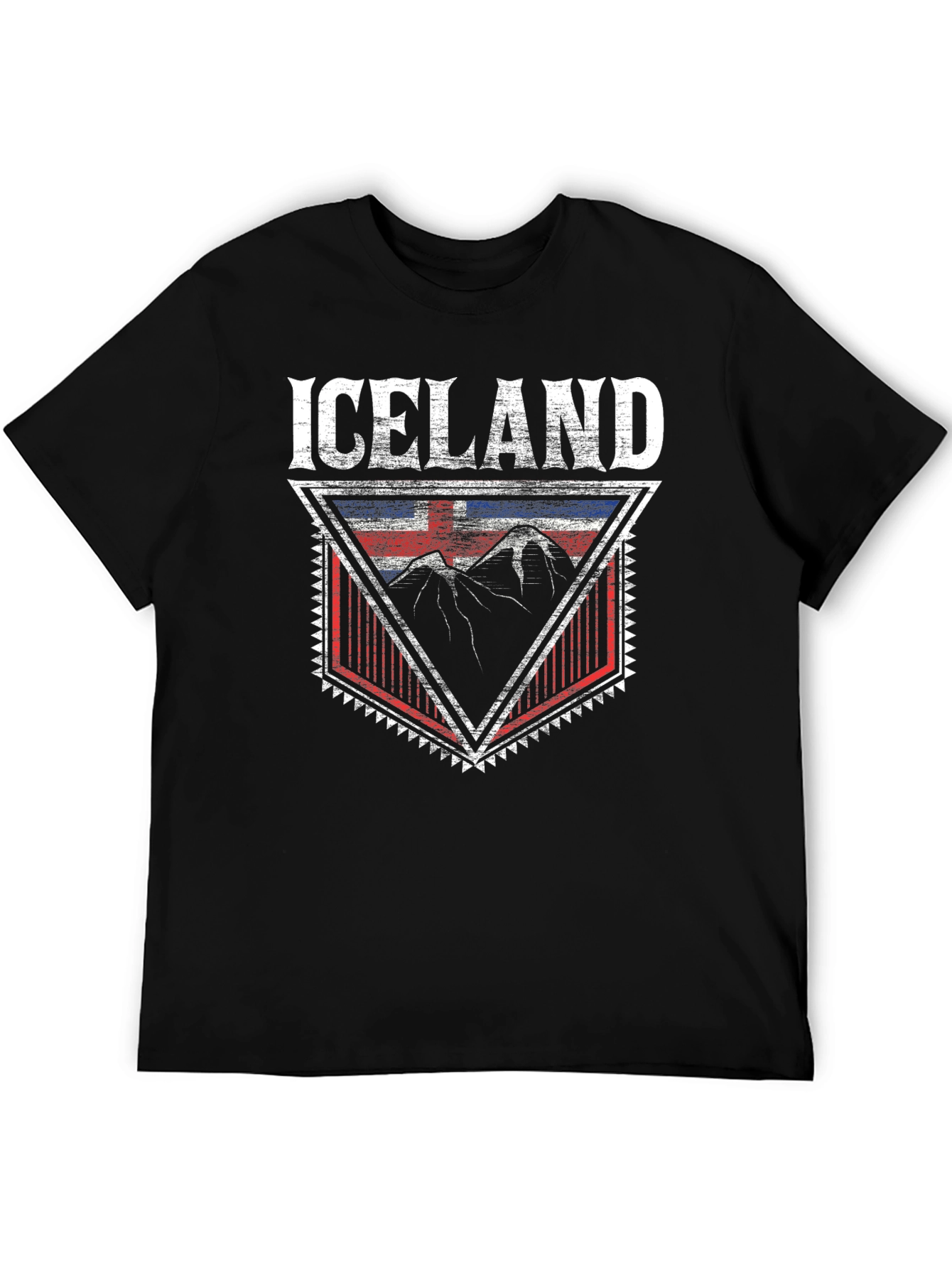Iceland Flag Mountain Graphic Tee - Black
