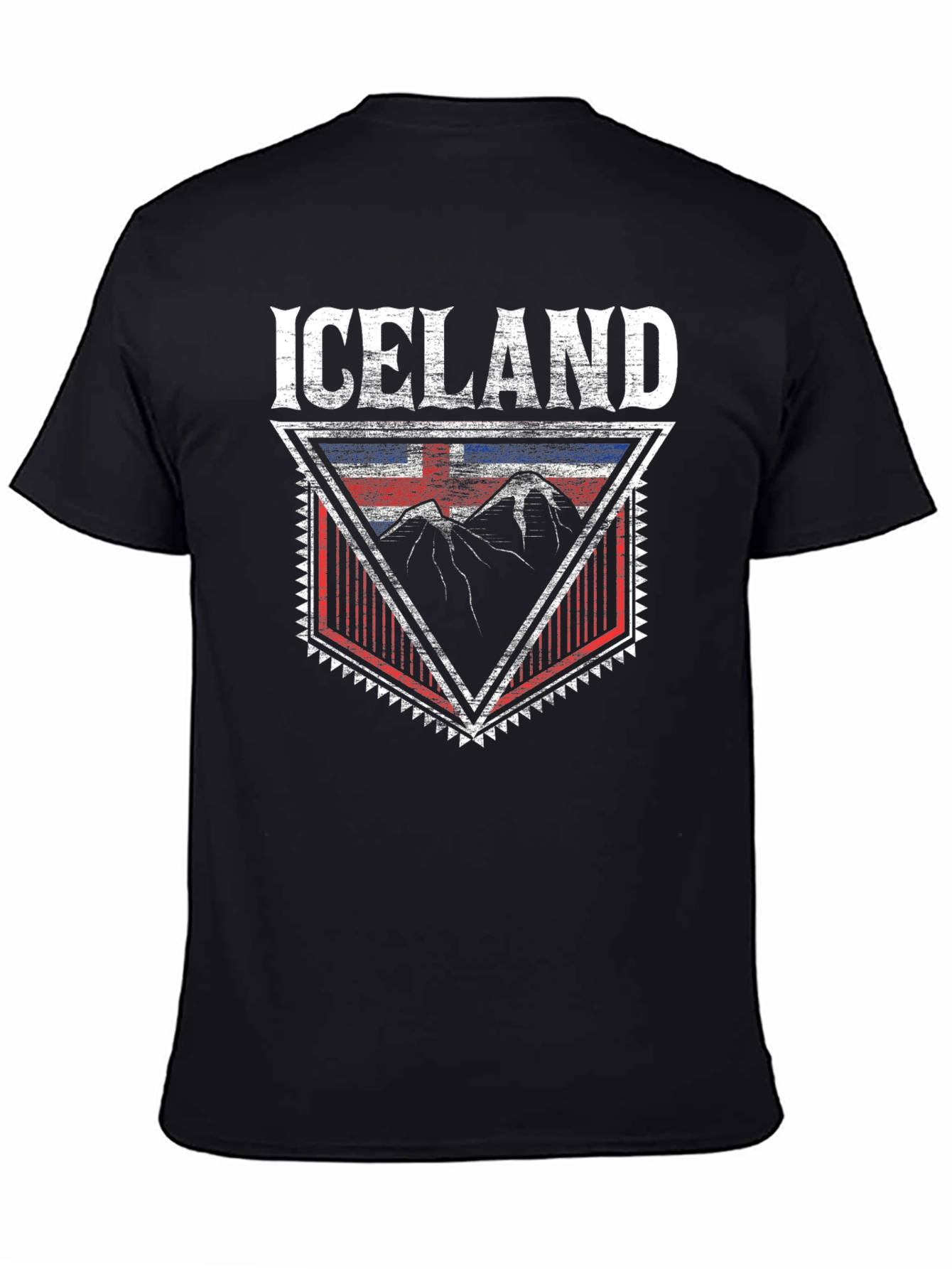 Iceland Flag Mountain Graphic Tee - Black