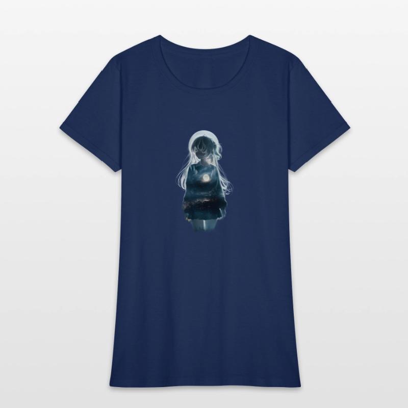 Girl and Moonlit Night