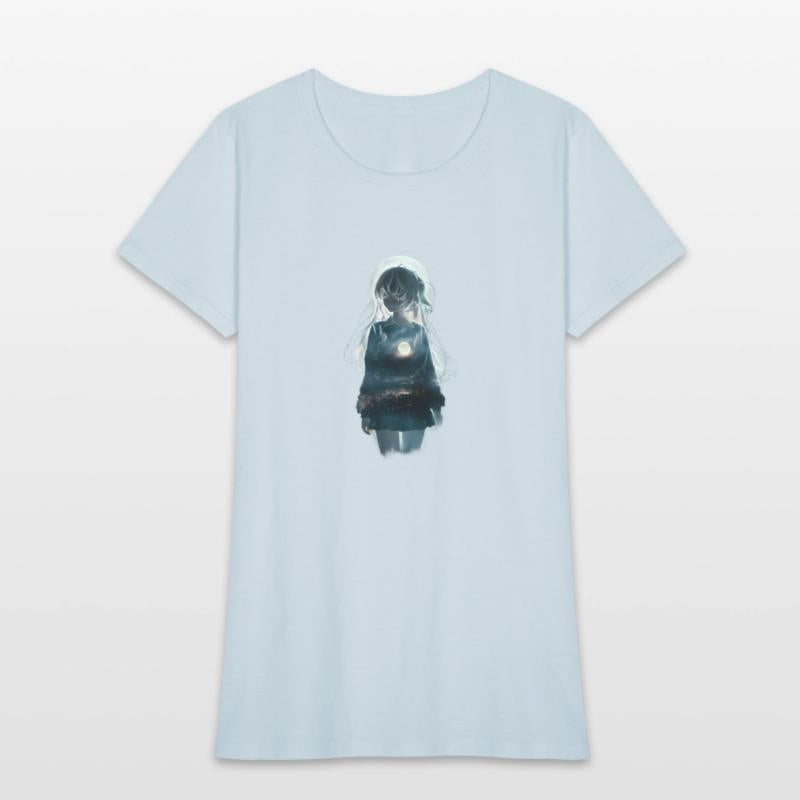 Girl and Moonlit Night