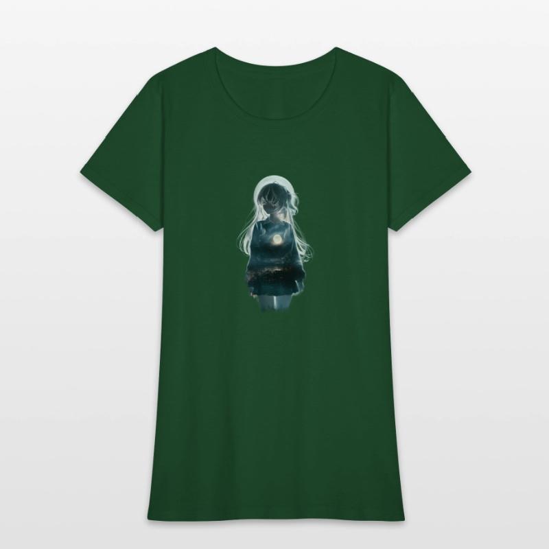 Girl and Moonlit Night