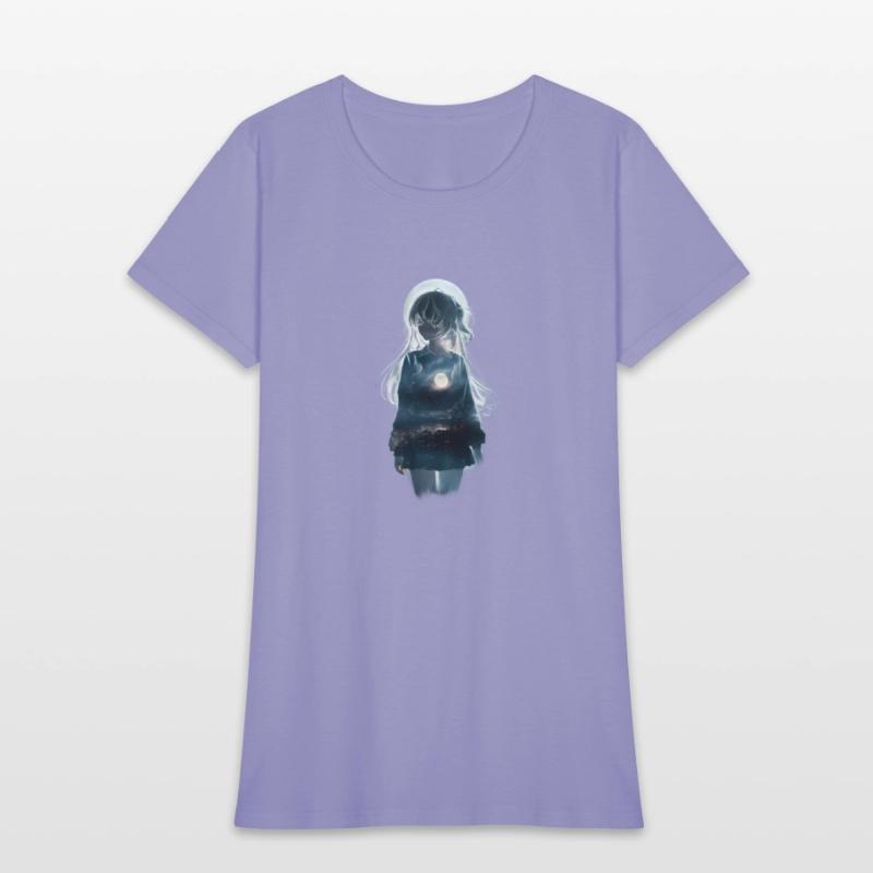 Girl and Moonlit Night