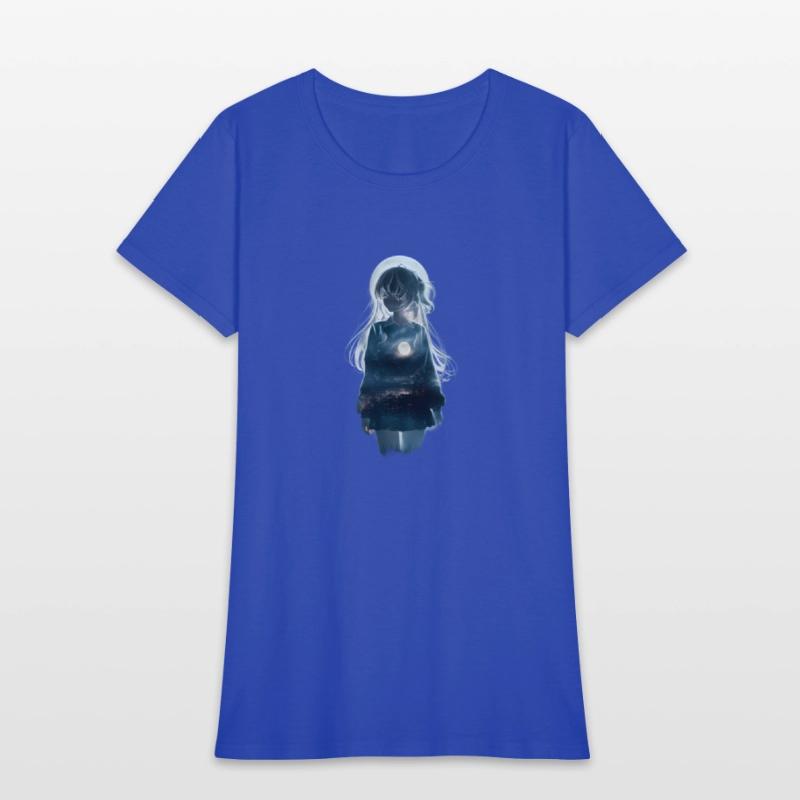 Girl and Moonlit Night