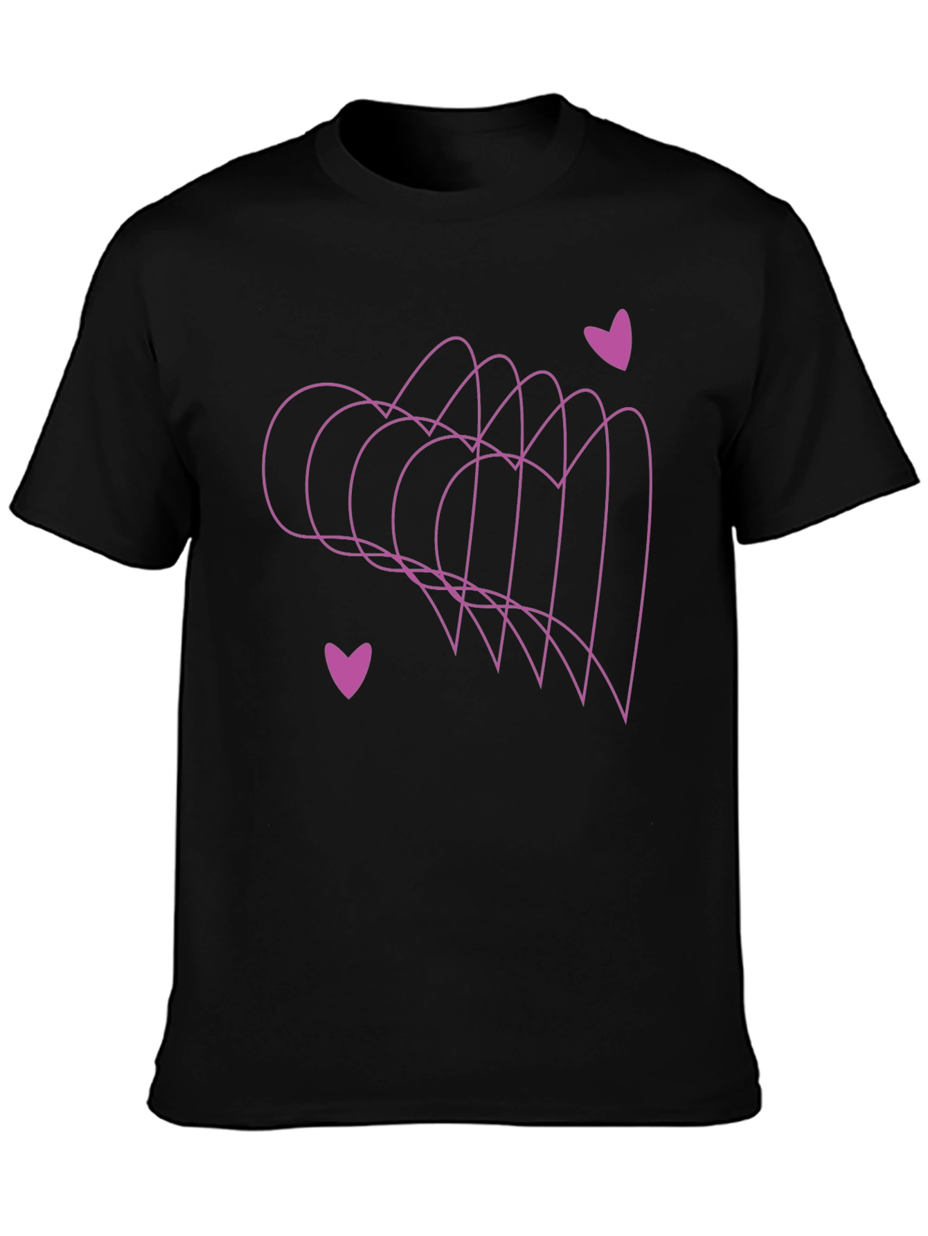 Black Heartbeat Tee - Minimalist Style