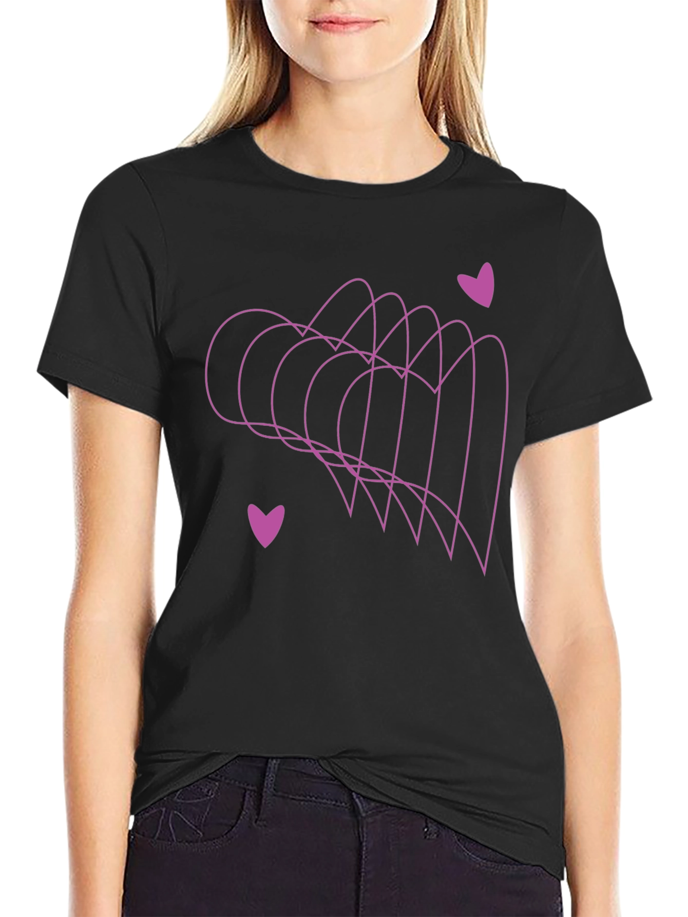 Black Heartbeat Tee - Minimalist Style