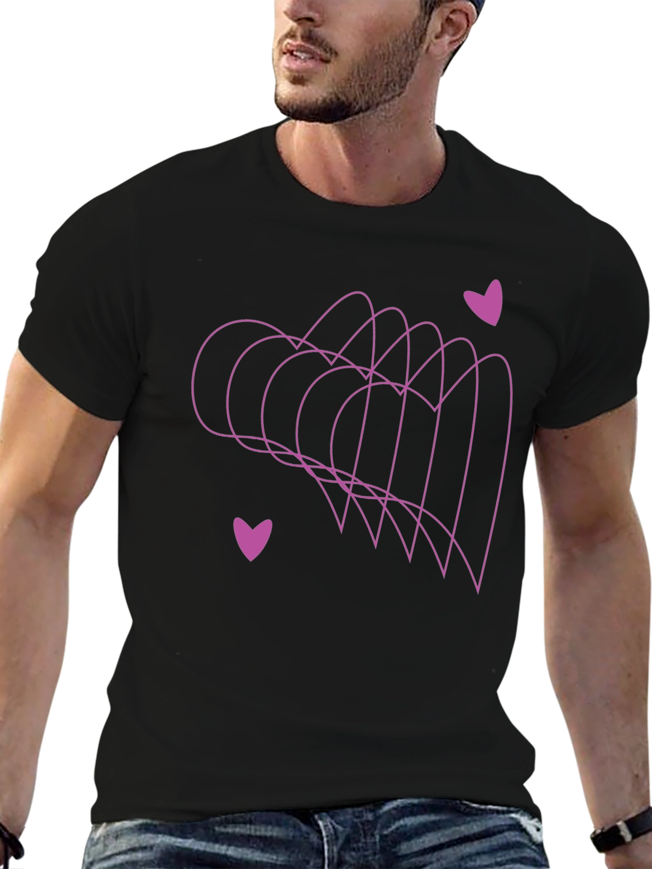 Black Heartbeat Tee - Minimalist Style