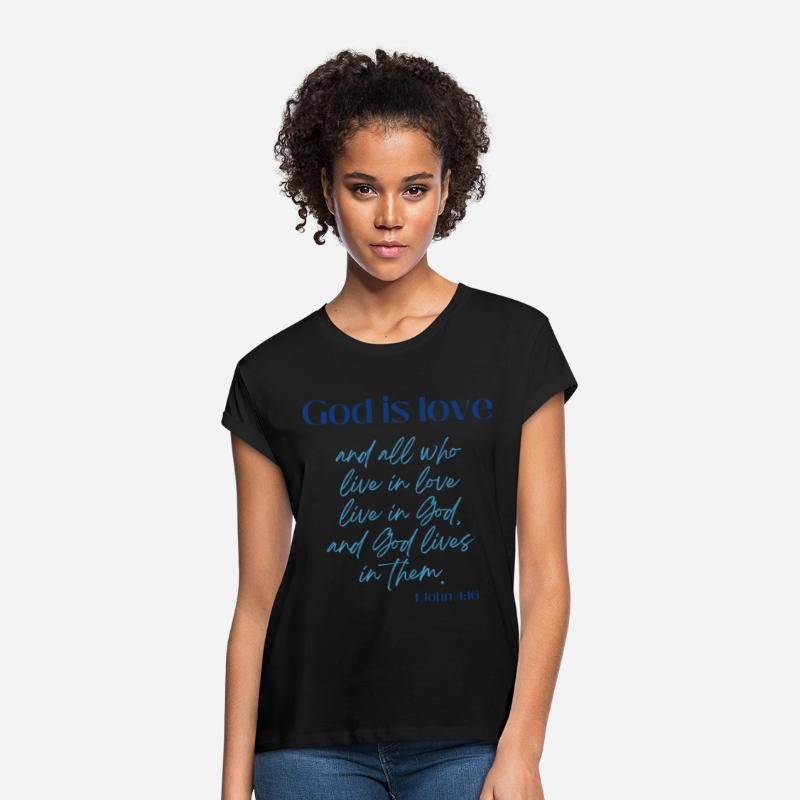 God Is Love Blue Cursive