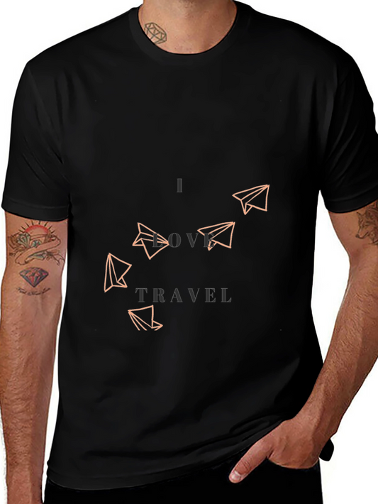 I Love Travel Graphic Tee - Black