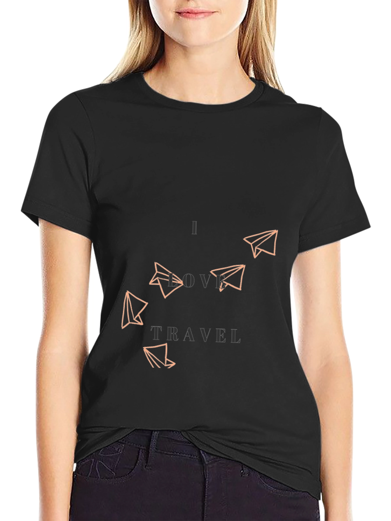 I Love Travel Graphic Tee - Black