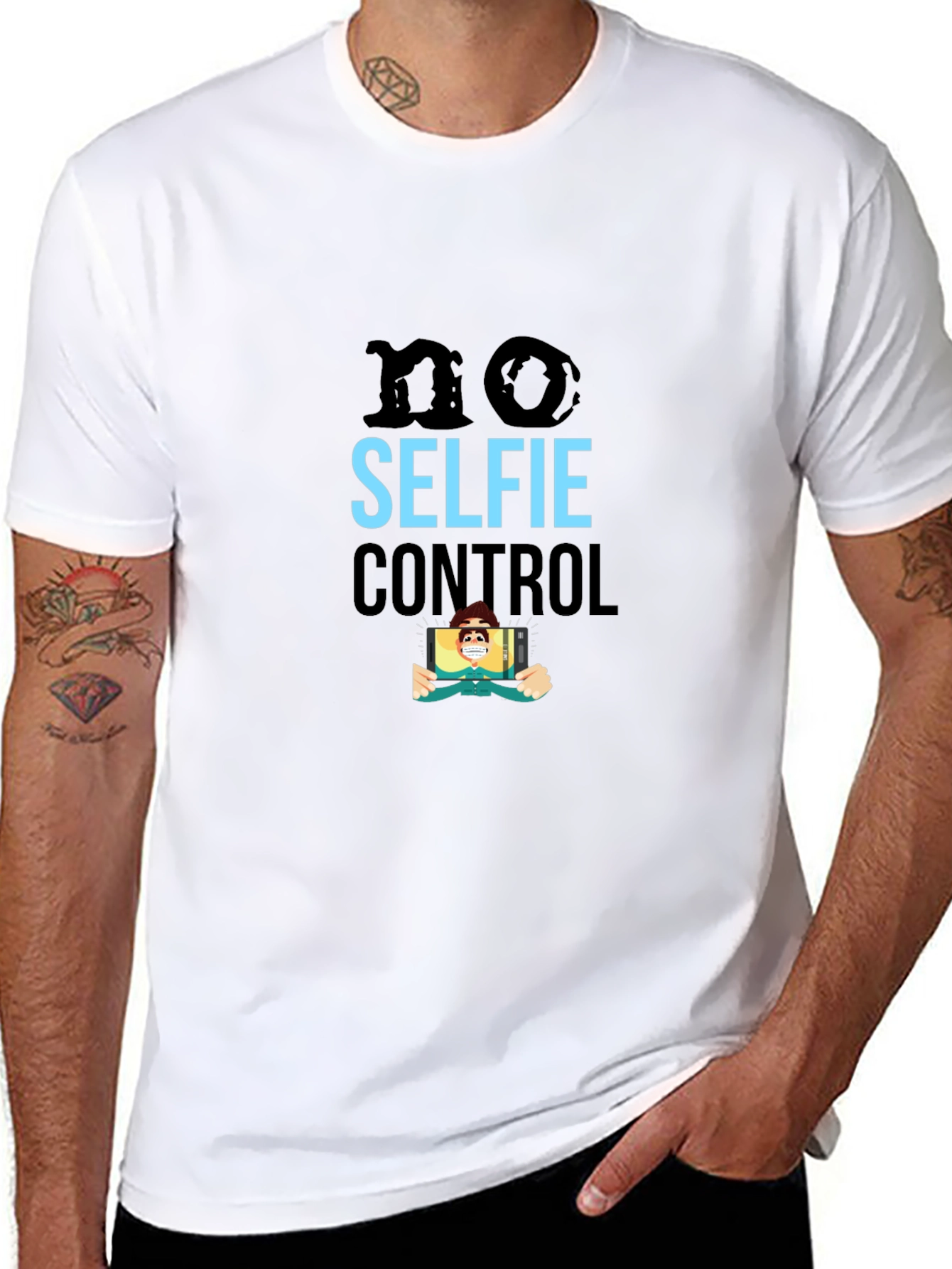 No Selfie Control Graphic T-Shirt