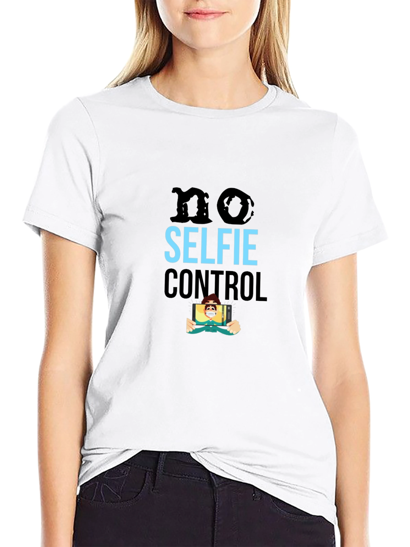 No Selfie Control Graphic T-Shirt