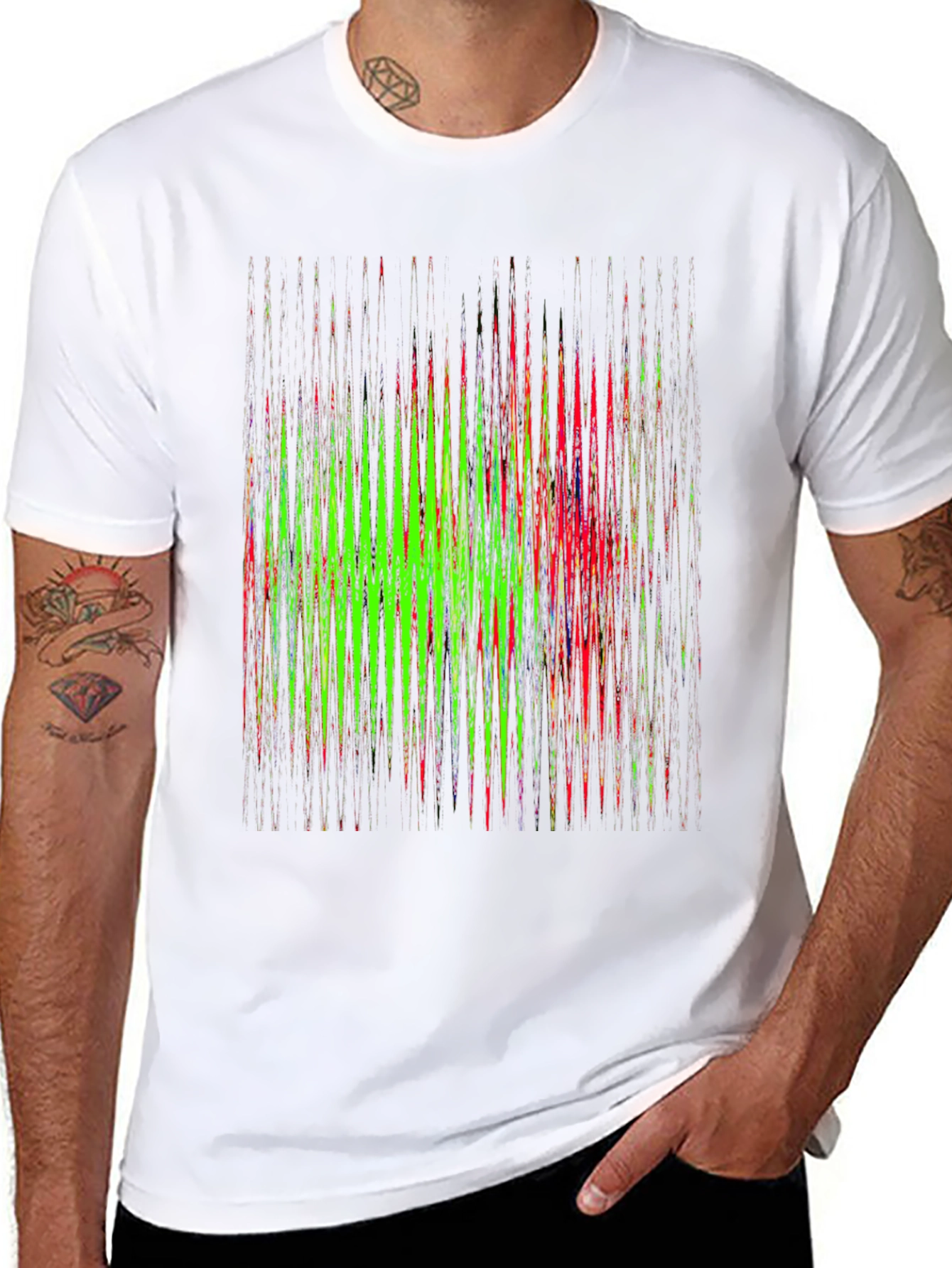 Abstract Graphic Print Mens Black T-Shirt