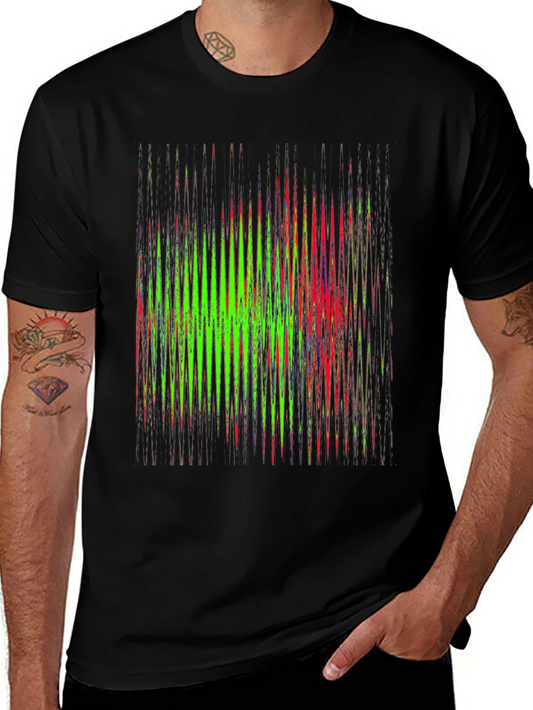 Abstract Graphic Print Mens Black T-Shirt