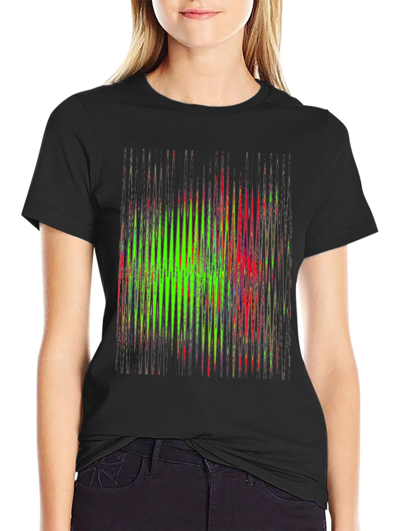 Abstract Graphic Print Mens Black T-Shirt