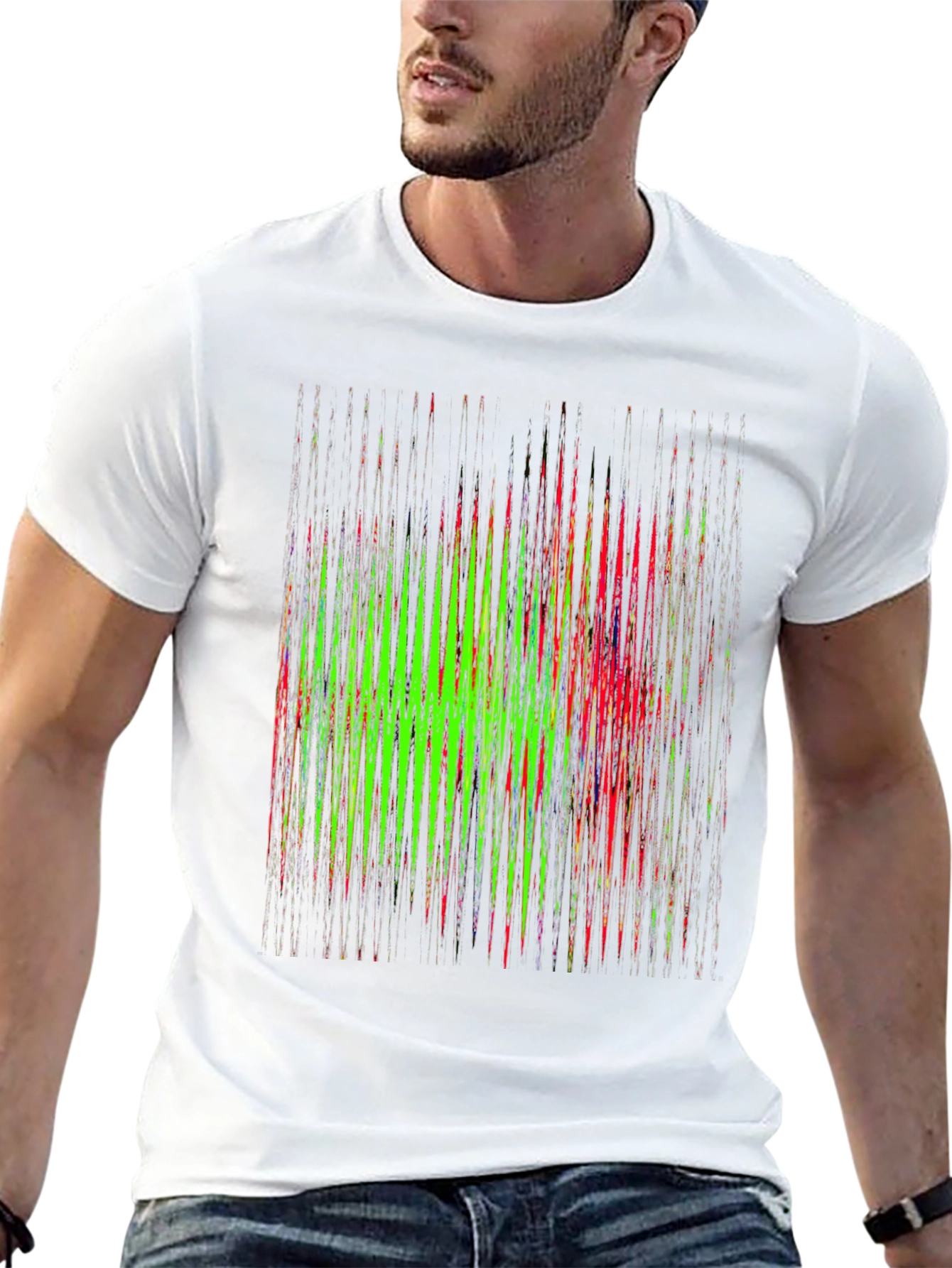 Abstract Graphic Print Mens Black T-Shirt