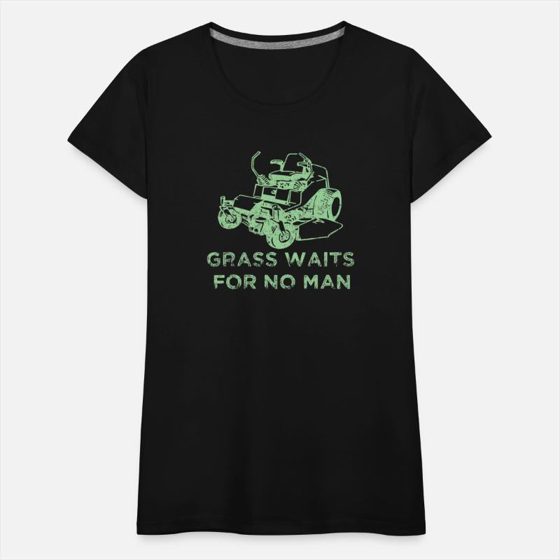 Grass Waits For No Man Funny Mens Grass Cutting