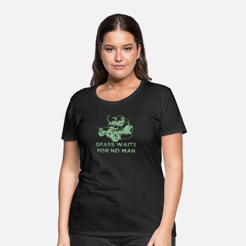Grass Waits For No Man Funny Mens Grass Cutting